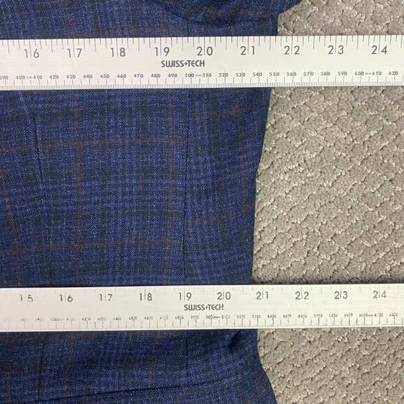 Peter Millar Windowpane Blazer Sport Coat Men's 42R Fit 42S Blue Soft Wool Plaid - Picture 11 of 16